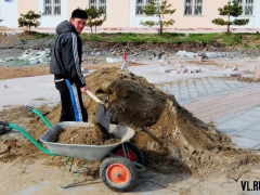 Ремонт Спортивной набережной Владивостока идет полным ходом