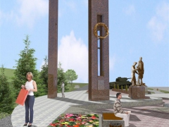 В Красноярске полным ходом идет строительство сквера с мемориальным комплексом в честь 70-летия Победы.