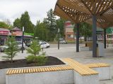 Клумбы со скамьями на бетонных блоках, дивногорск, автовокзал
